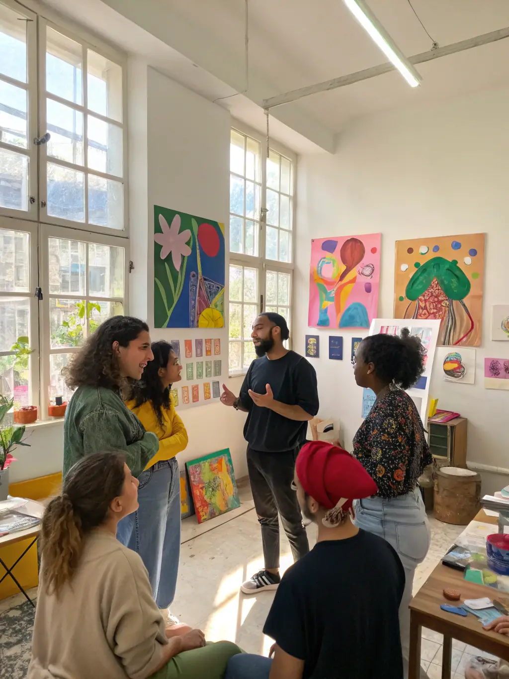An image of artists receiving mentorship and guidance from experienced professionals, highlighting MYDL's commitment to nurturing artistic growth and development.